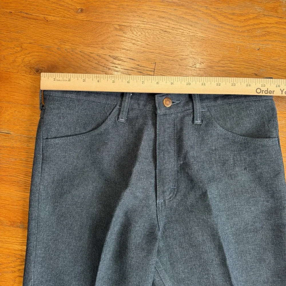 3x Vintage Wrangler Wrancher Dress Jeans Polyester 82HU Heather Blue Gray 33x30